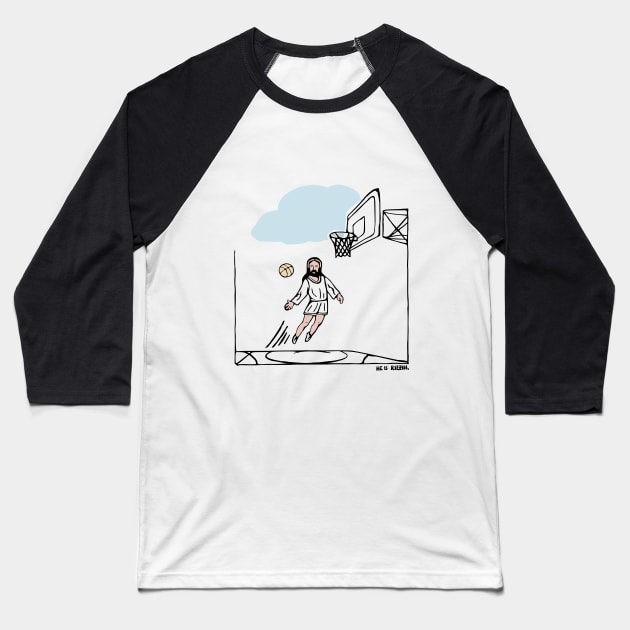 jesus basketball Baseball T-Shirt by Roocolonia